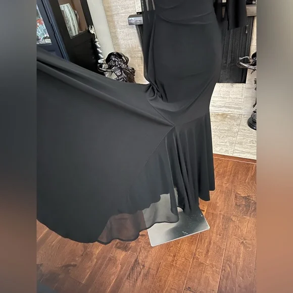 Ballroom Smooth one shoulder practice dance dress black - Picture 4 of 14